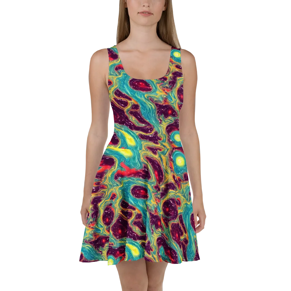 Cosmic Tides on Skater Dress — Front