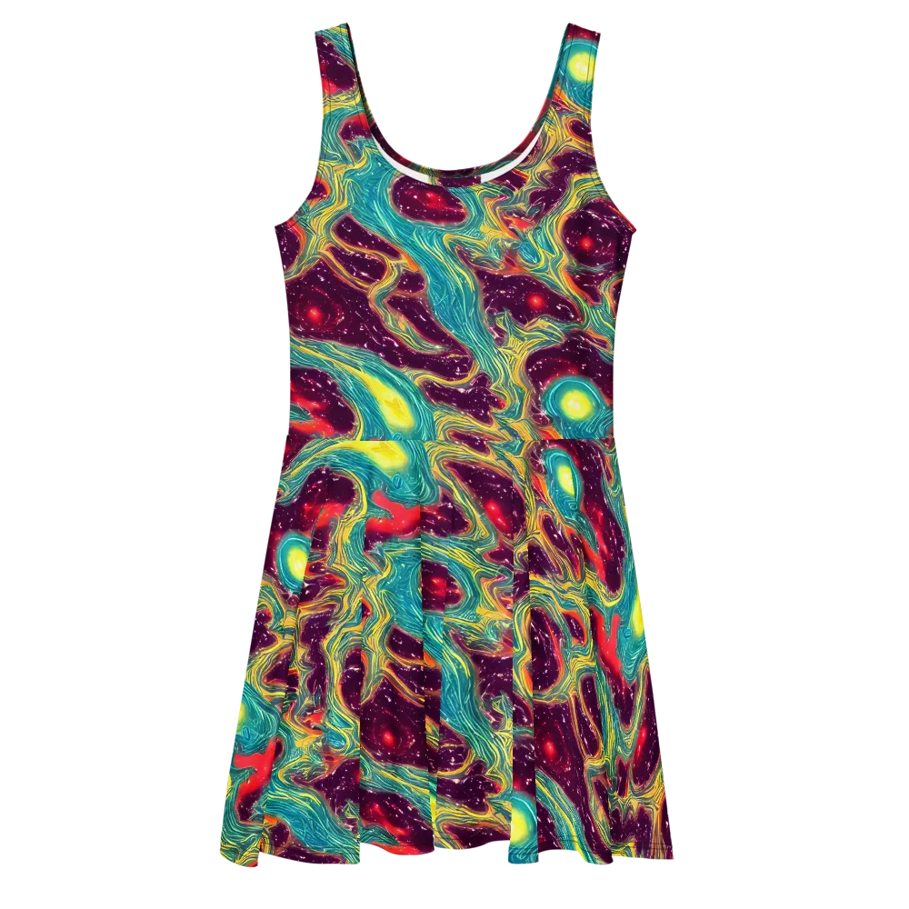 Cosmic Tides on Skater Dress — Front
