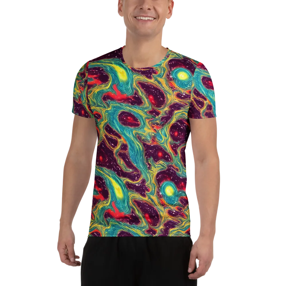 Cosmic Tides on Men's Athletic T-Shirt — Front