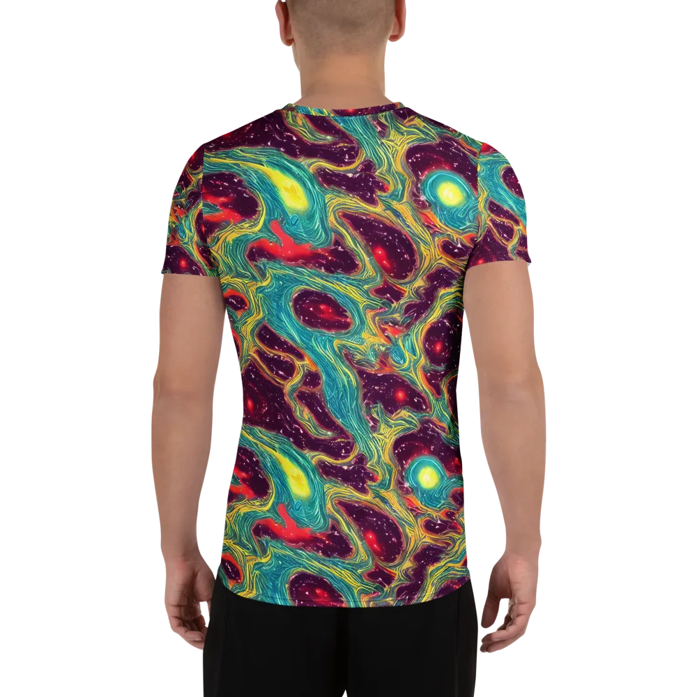 Cosmic Tides on Men's Athletic T-Shirt — Back