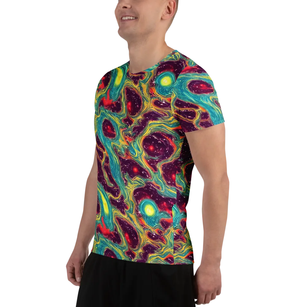 Cosmic Tides on Men's Athletic T-Shirt — Left