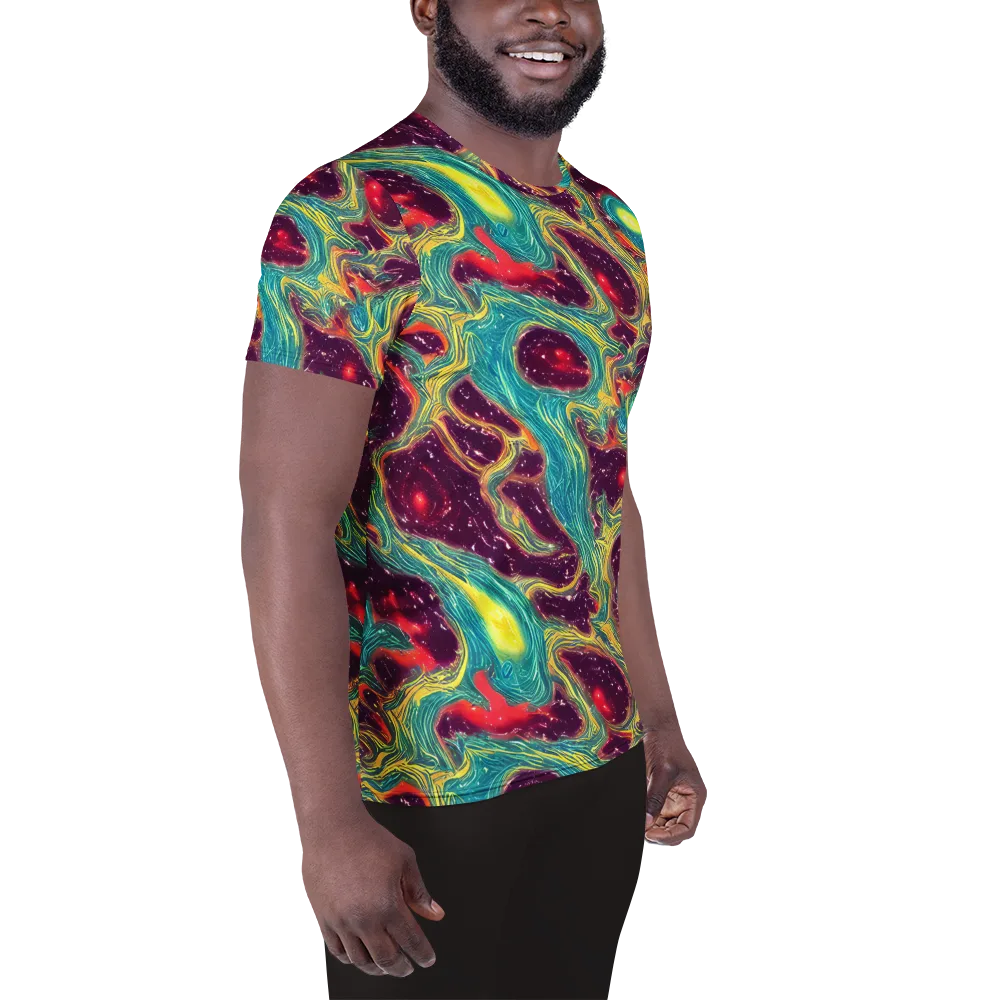 Cosmic Tides on Men's Athletic T-Shirt — Right