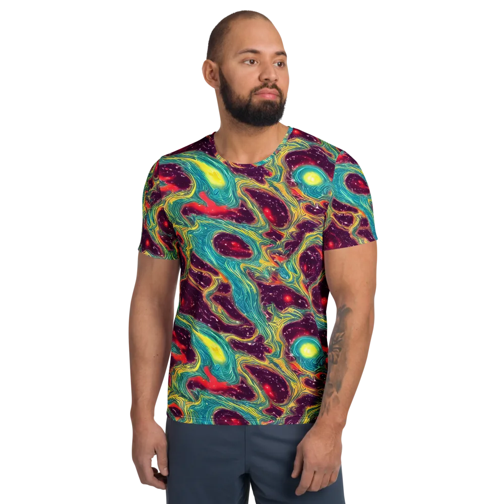 Cosmic Tides on Men's Athletic T-Shirt — Front