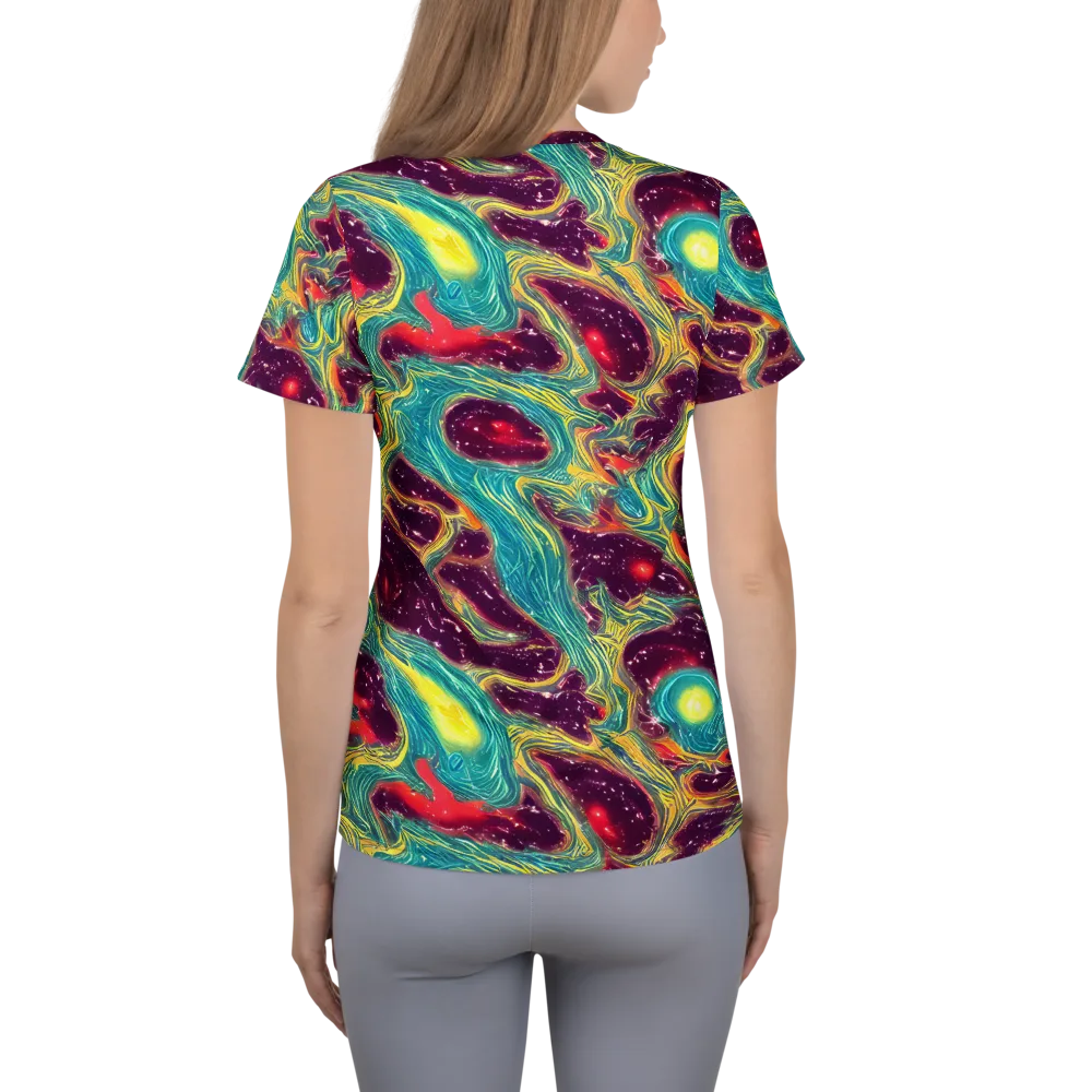 Cosmic Tides on Women's Athletic T-Shirt — Back