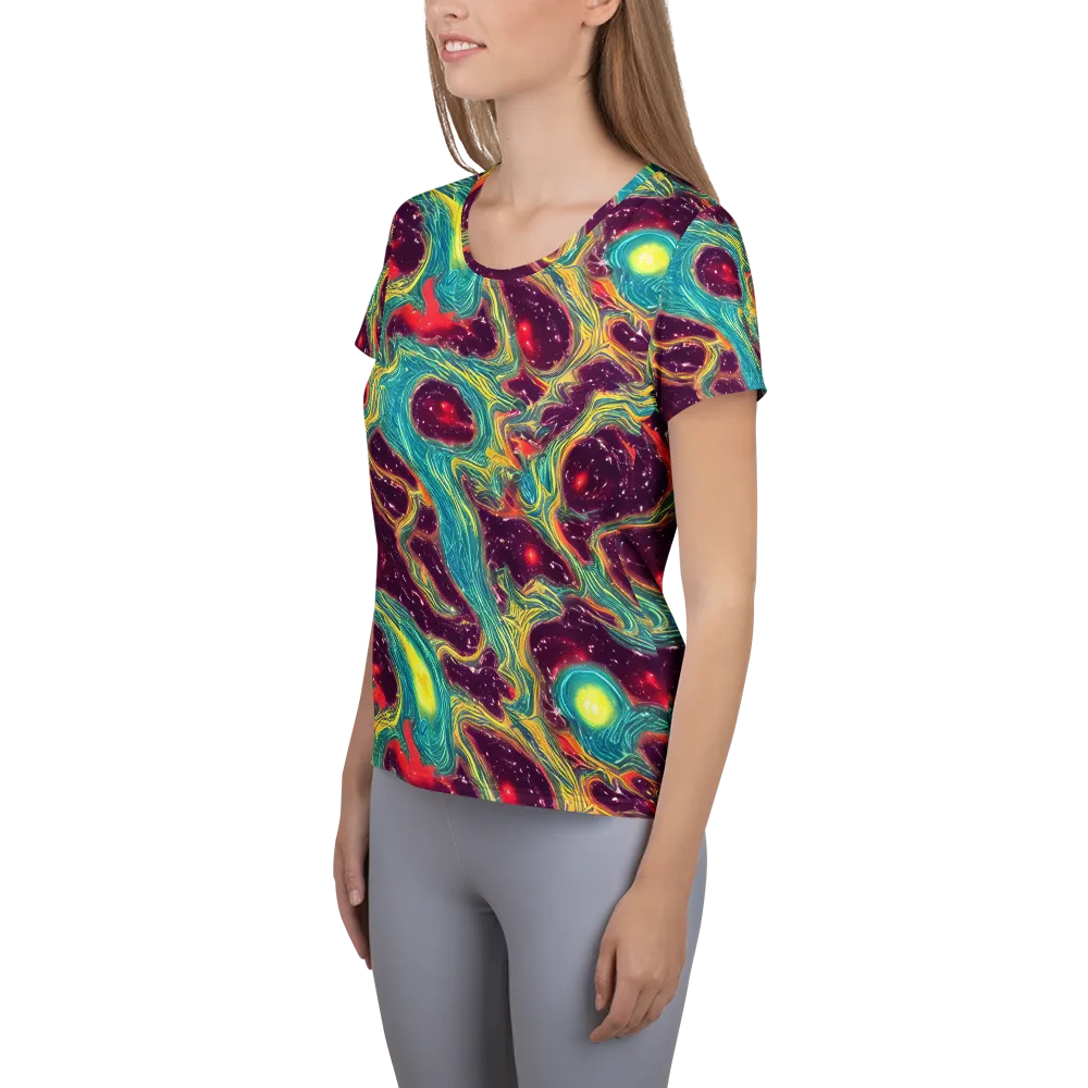 Cosmic Tides on Women's Athletic T-Shirt — Left