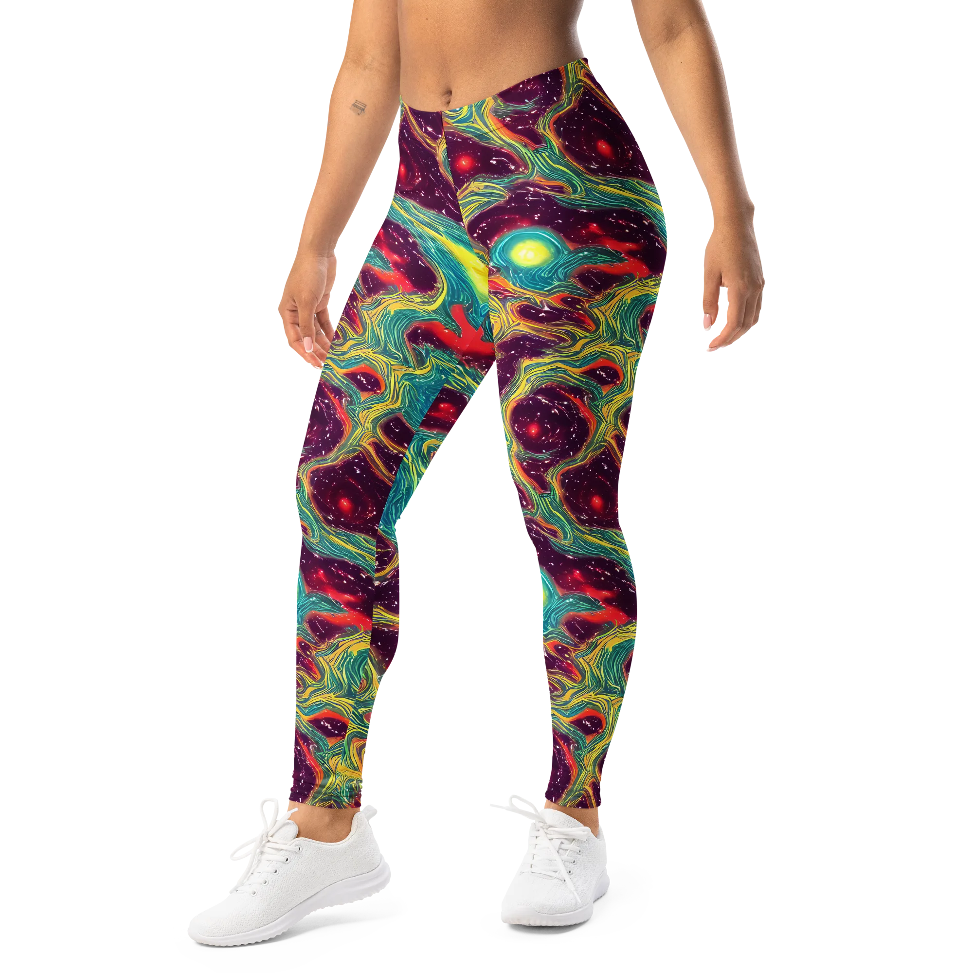 Cosmic Tides on Leggings — Left Front