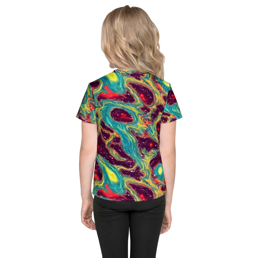 Cosmic Tides on Kids Crew Neck T-Shirt — Back