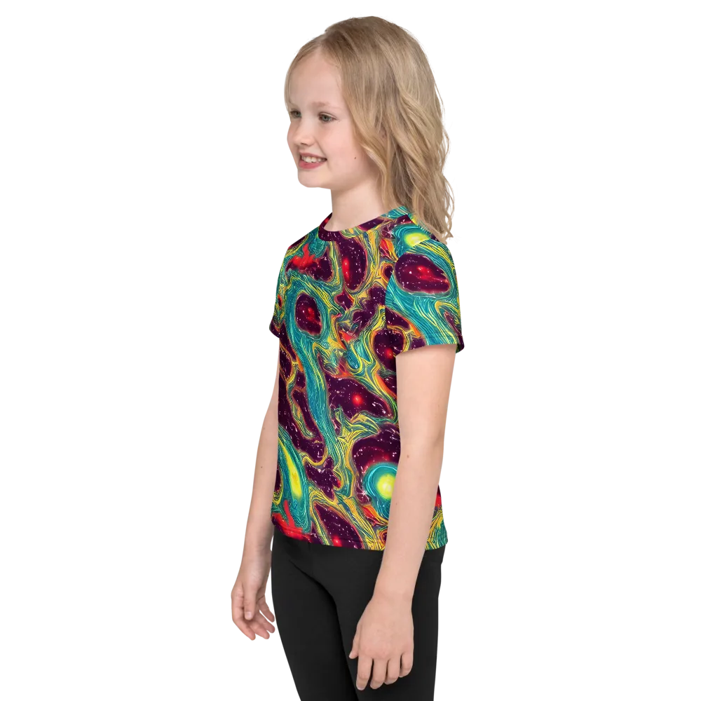 Cosmic Tides on Kids Crew Neck T-Shirt — Left