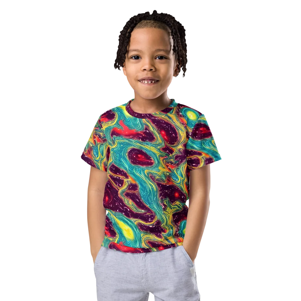 Cosmic Tides on Kids Crew Neck T-Shirt — Front