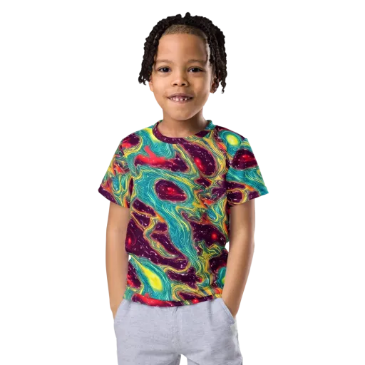 Cosmic Tides on a Kids Crew Neck T-Shirt