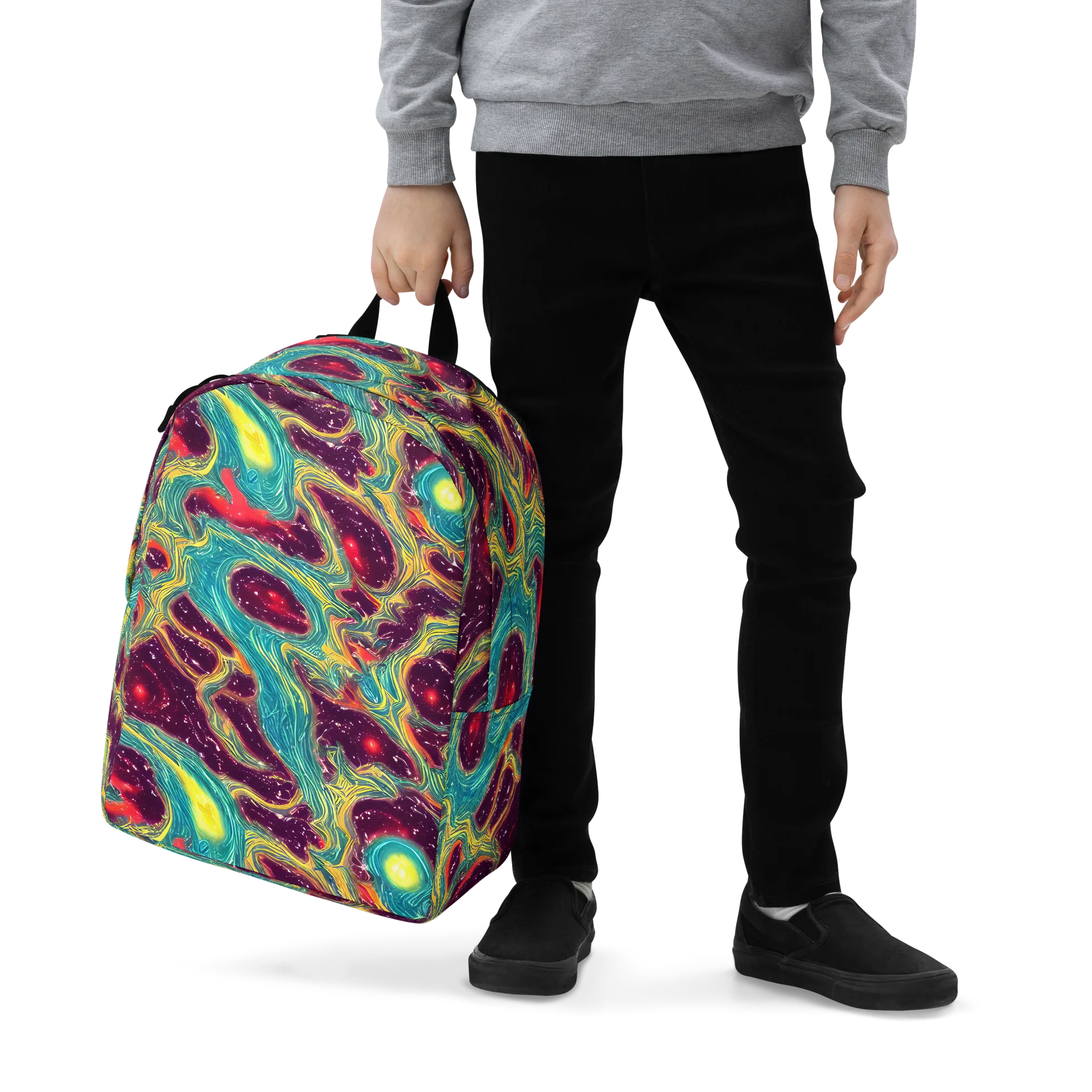 Cosmic Tides on Minimalist Backpack — Zoomed-in