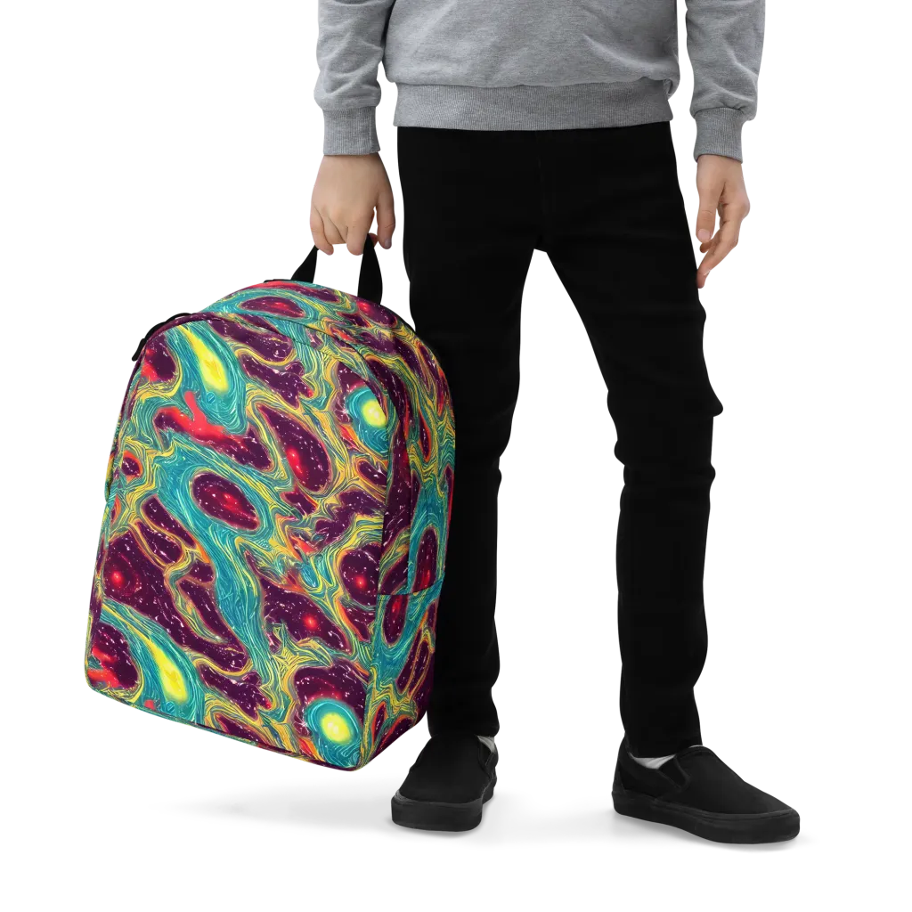 Cosmic Tides on Minimalist Backpack — Zoomed-in