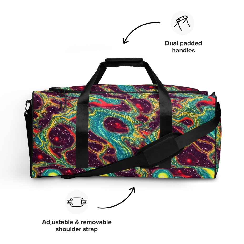 Cosmic Tides on Duffle Bag — Front