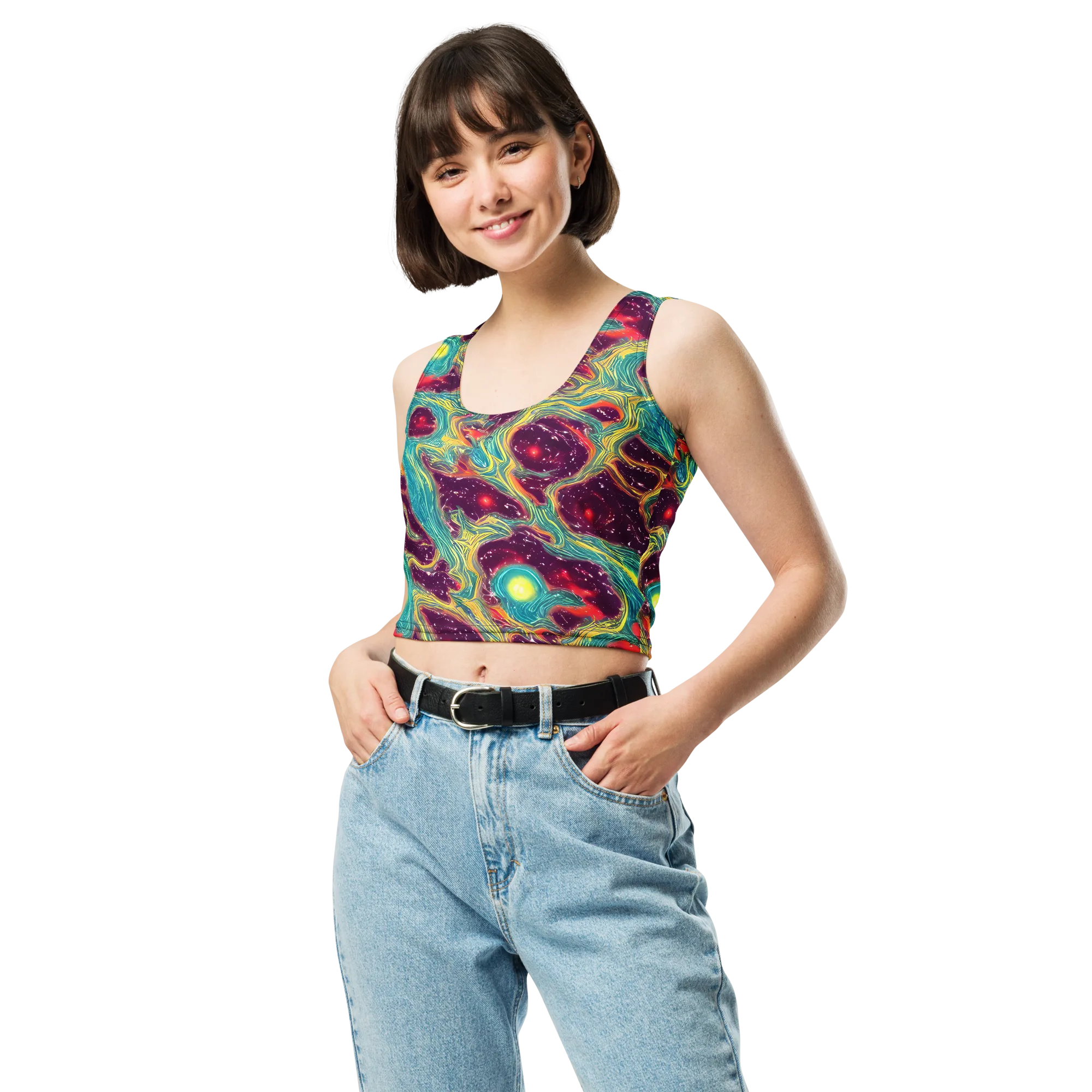 Cosmic Tides on Crop Top — Front