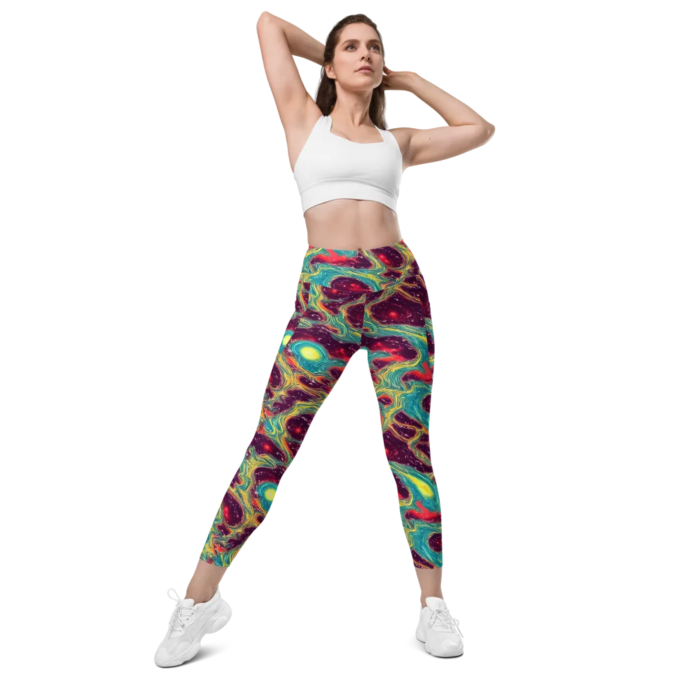 Cosmic Tides on Leggings with Pockets — Front