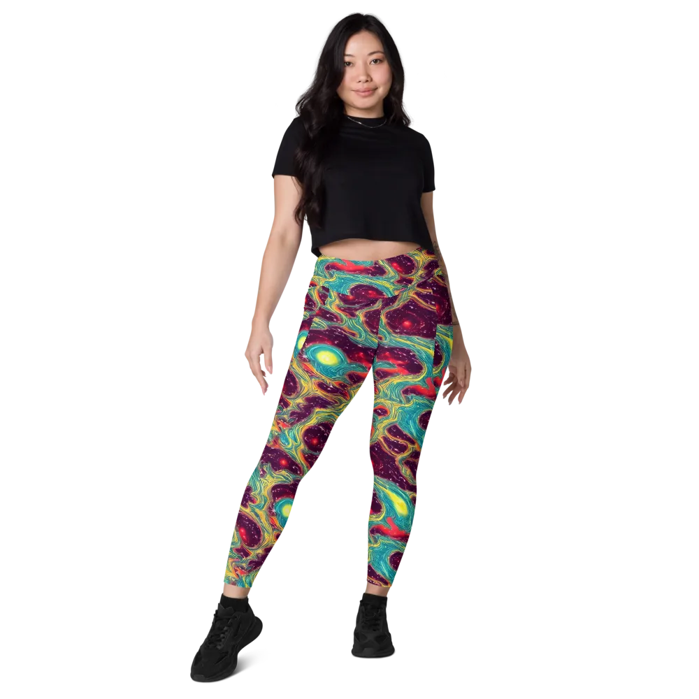 Cosmic Tides on Leggings with Pockets — Front