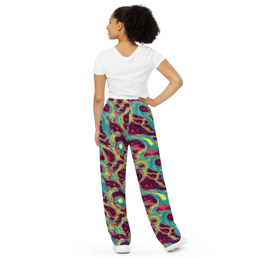Cosmic Tides on Wide-Leg Pants — Back