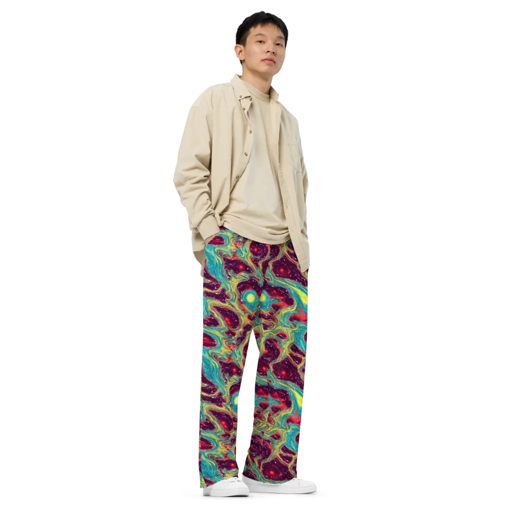 Cosmic Tides on Wide-Leg Pants — Right Front