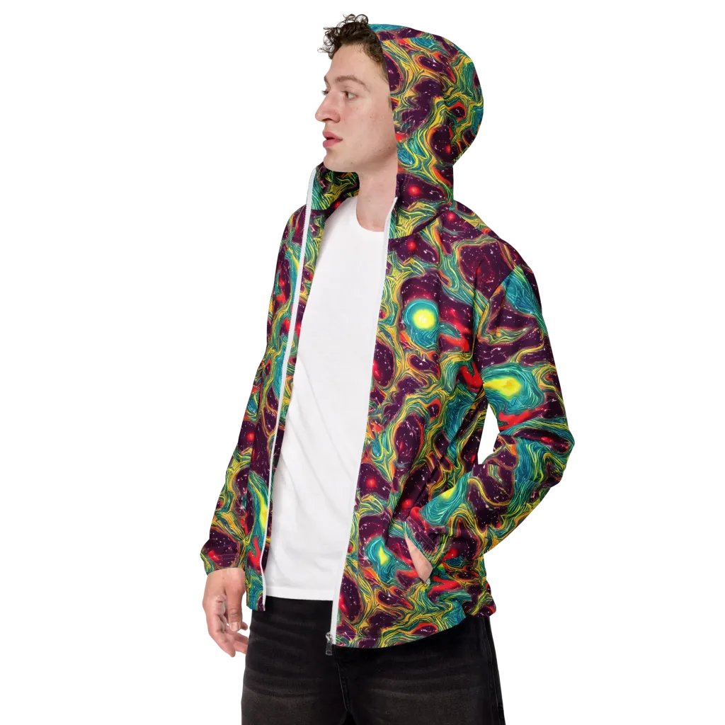 Cosmic Tides on Men's Windbreaker — Left Front