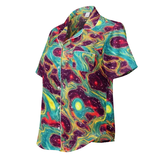 Cosmic Tides on a Women's Short Sleeve Pajama Top