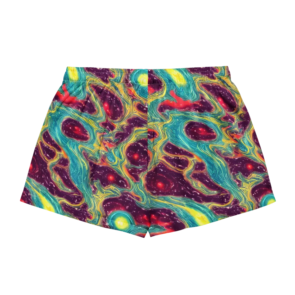 Cosmic Tides on Women's Pajama Shorts — Back