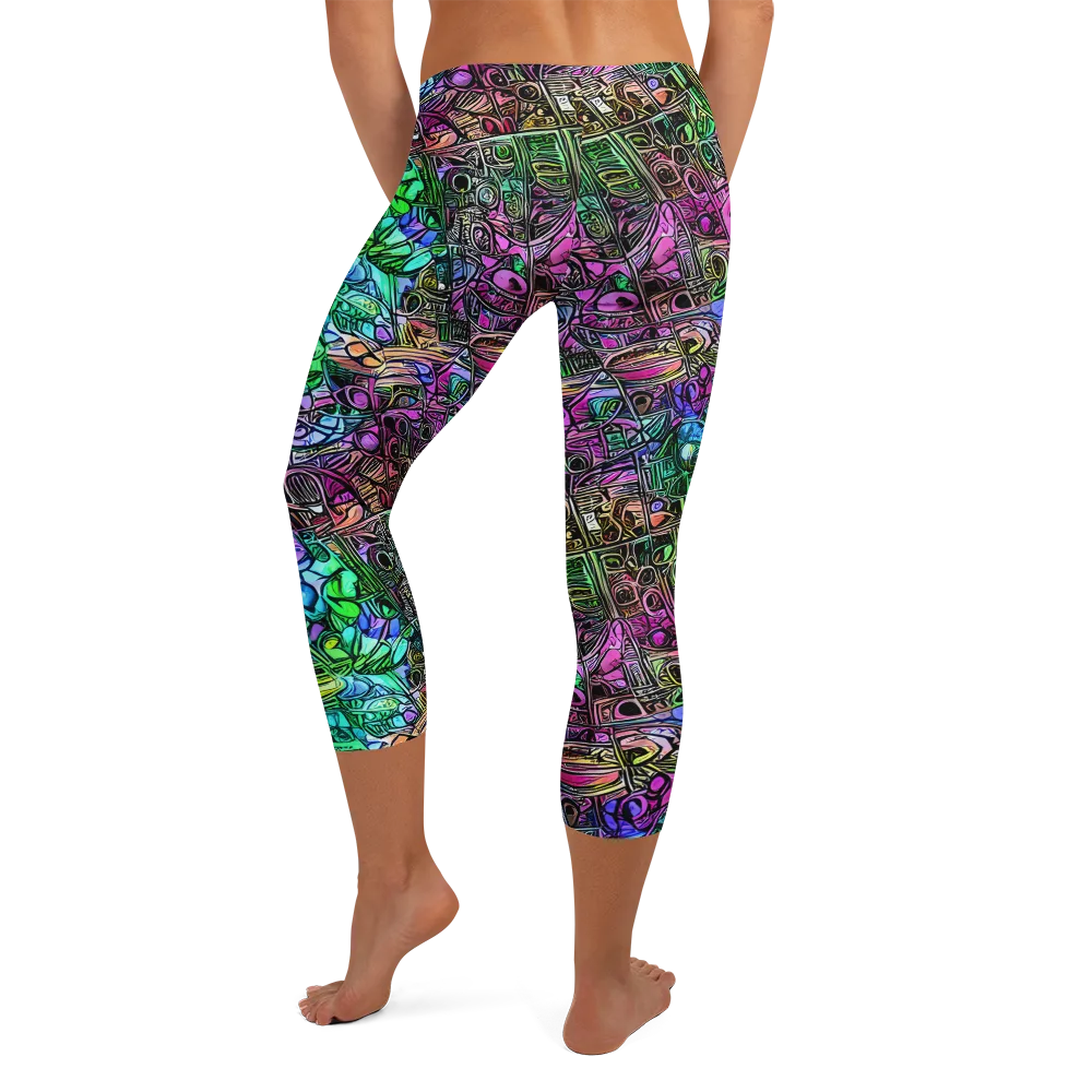 Ultraviolet Uproar on Capri Leggings — Back