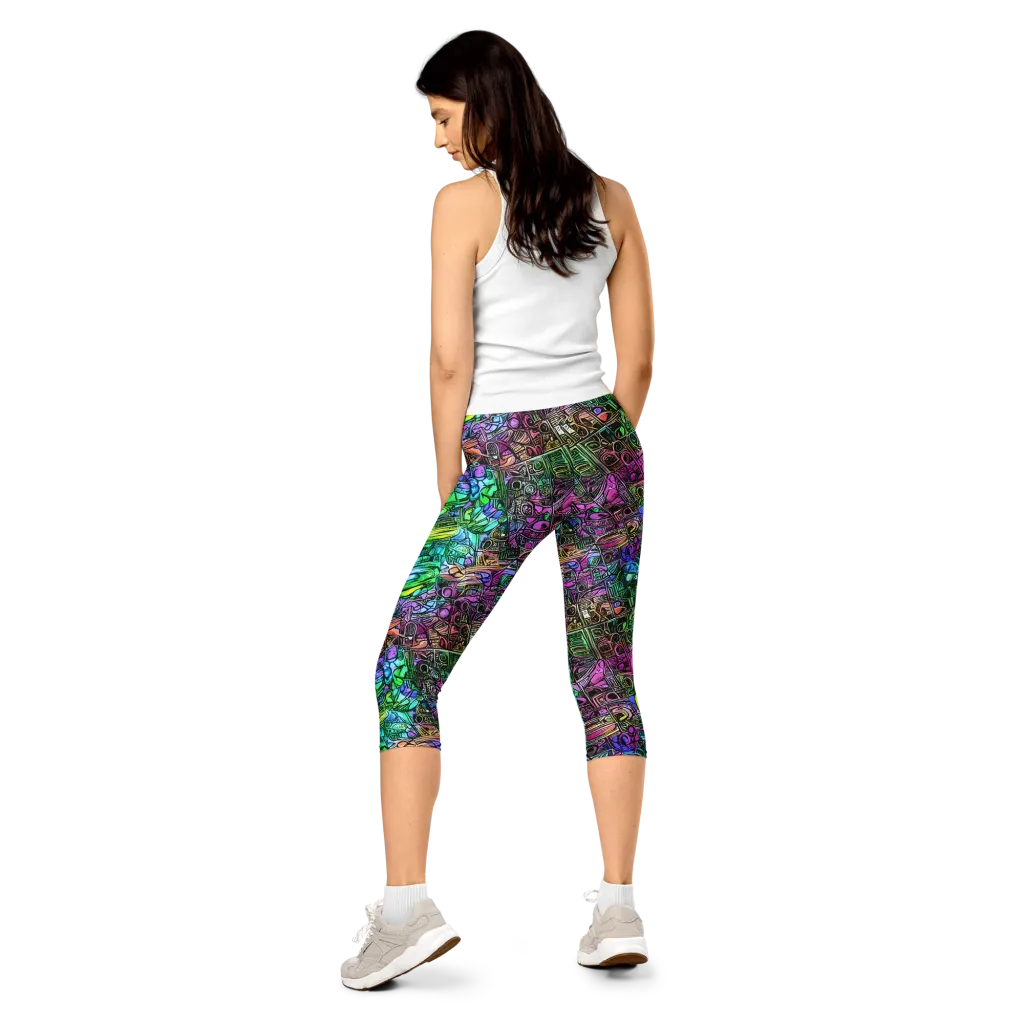 Ultraviolet Uproar on Capri Leggings — Back
