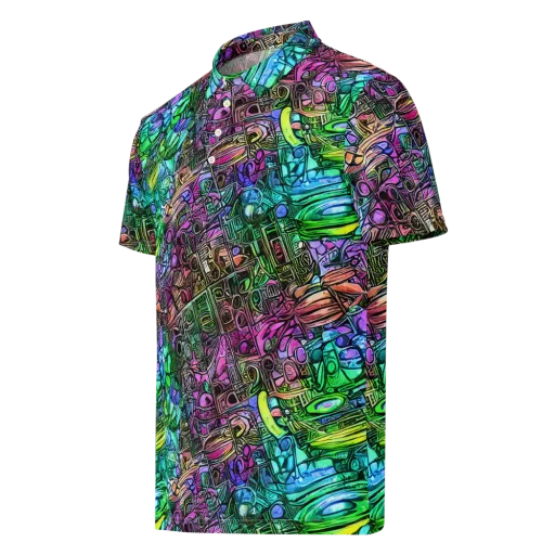 Ultraviolet Uproar on a Men's Slim Fit Polo Shirt