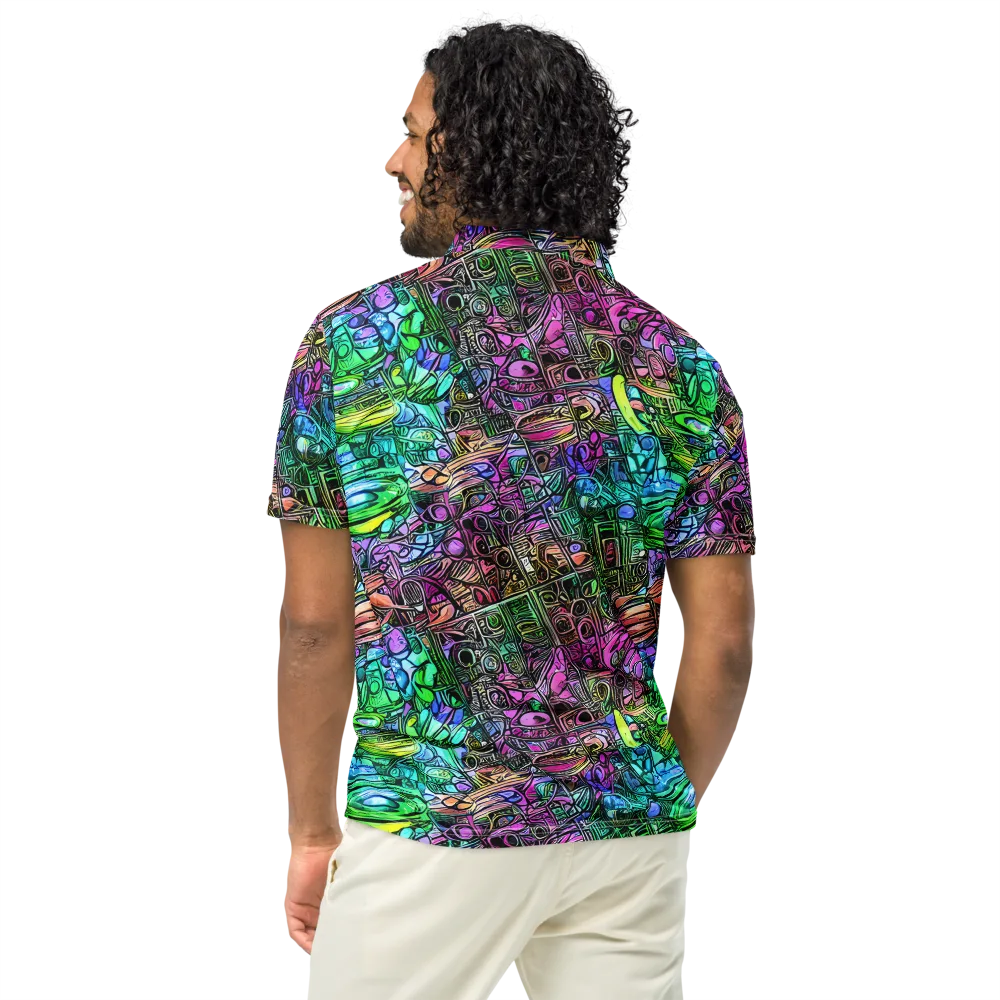 Ultraviolet Uproar on Men's Slim Fit Polo Shirt — Back