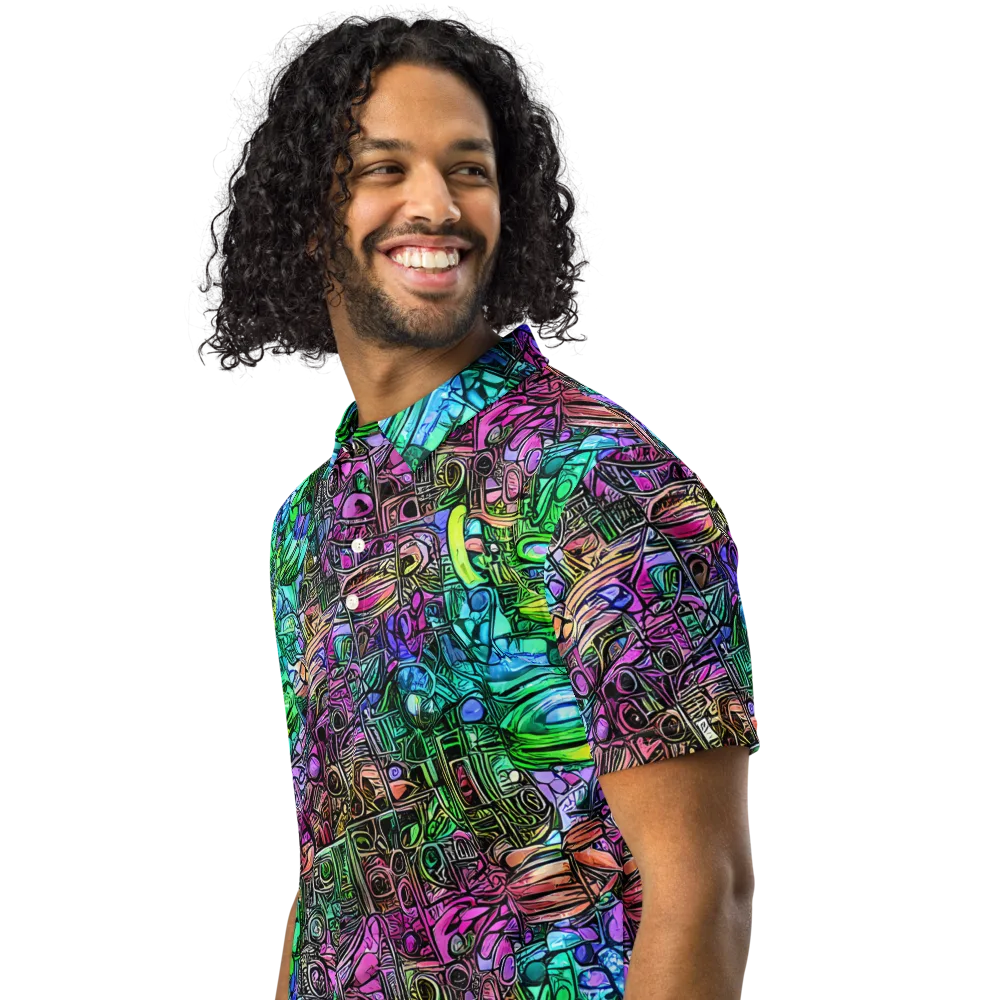 Ultraviolet Uproar on Men's Slim Fit Polo Shirt — Left Front