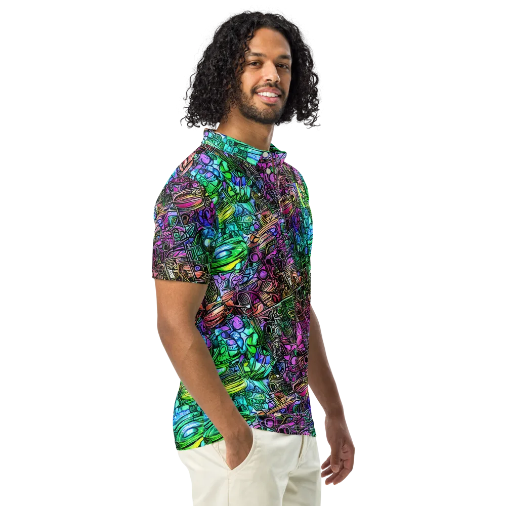 Ultraviolet Uproar on Men's Slim Fit Polo Shirt — Right Front