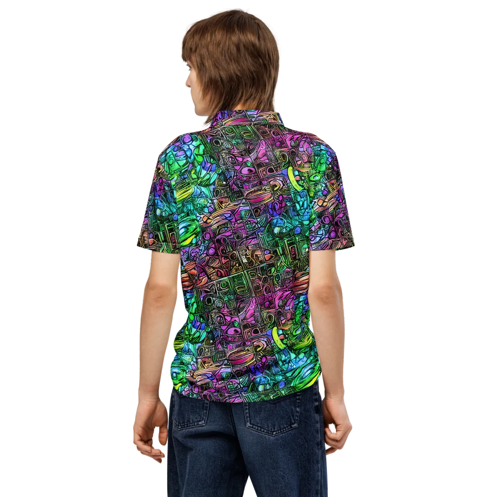 Ultraviolet Uproar on Men's Slim Fit Polo Shirt — Back