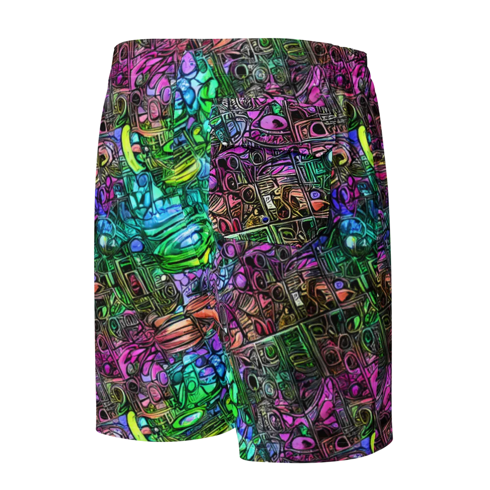 Ultraviolet Uproar on Men's Board Shorts — Back