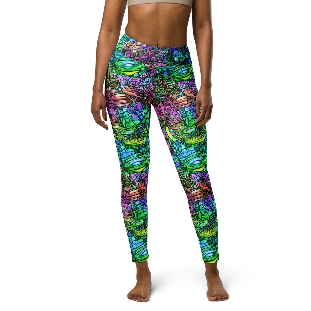 Ultraviolet Uproar on Yoga Leggings — Front