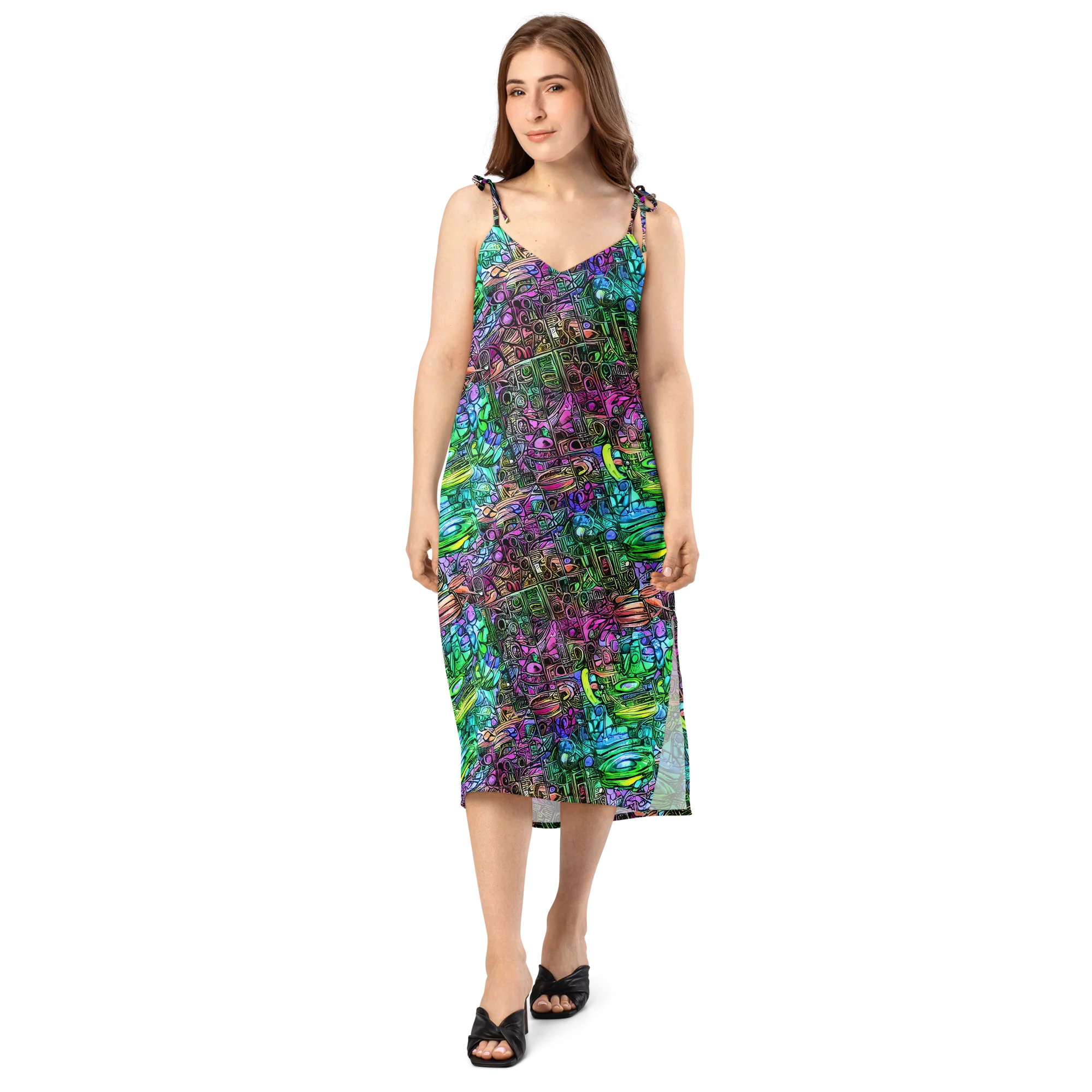 Ultraviolet Uproar on Slip Dress — Front