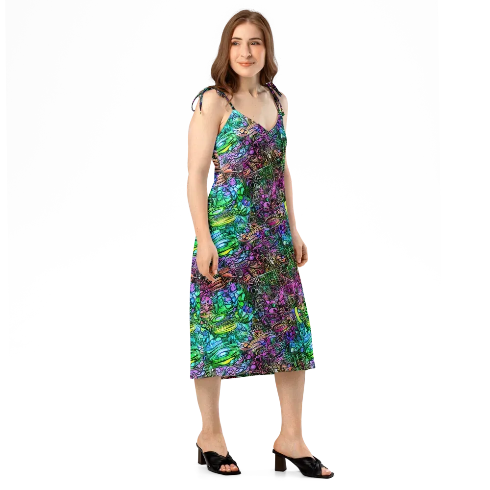 Ultraviolet Uproar on Slip Dress — Right Front