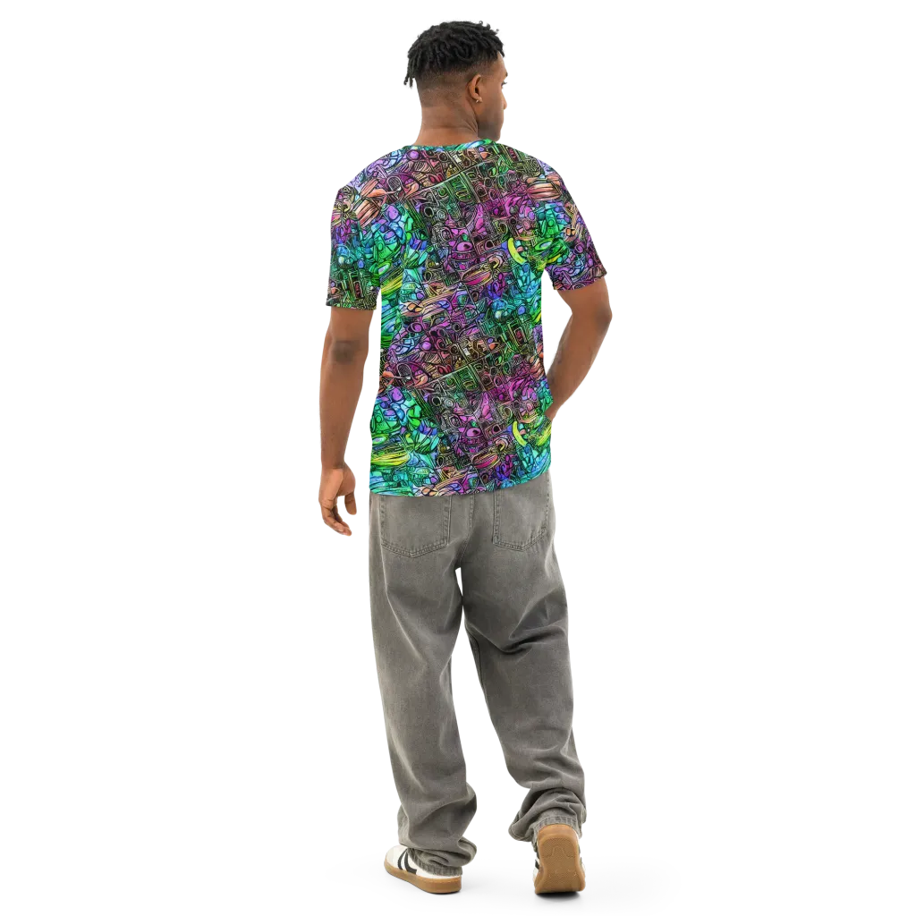 Ultraviolet Uproar on Men's Cotton Crew Neck T-Shirt — Back