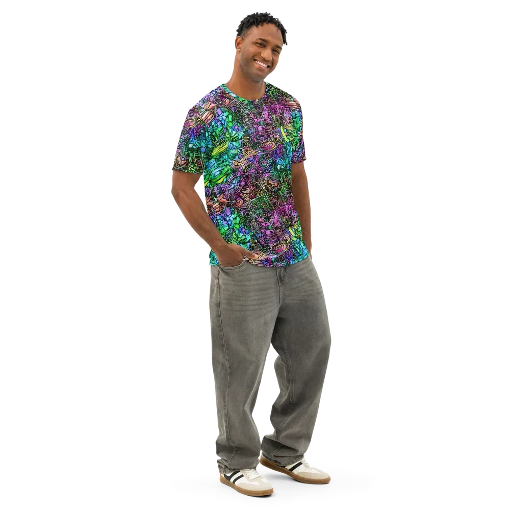 Ultraviolet Uproar on Men's Cotton Crew Neck T-Shirt — Right Front