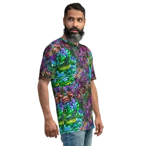 Ultraviolet Uproar on a Men's Crew Neck T-Shirt