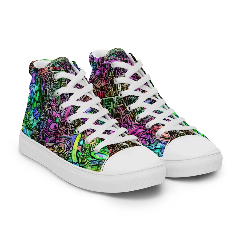 Ultraviolet Uproar on Men's High Top Canvas Shoes — Right Front
