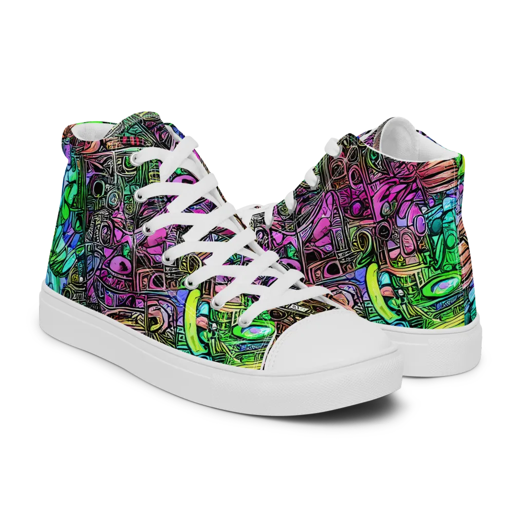 Ultraviolet Uproar on Men's High Top Canvas Shoes — Right
