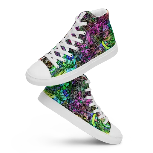 Ultraviolet Uproar on a Men's High Top Canvas Shoes