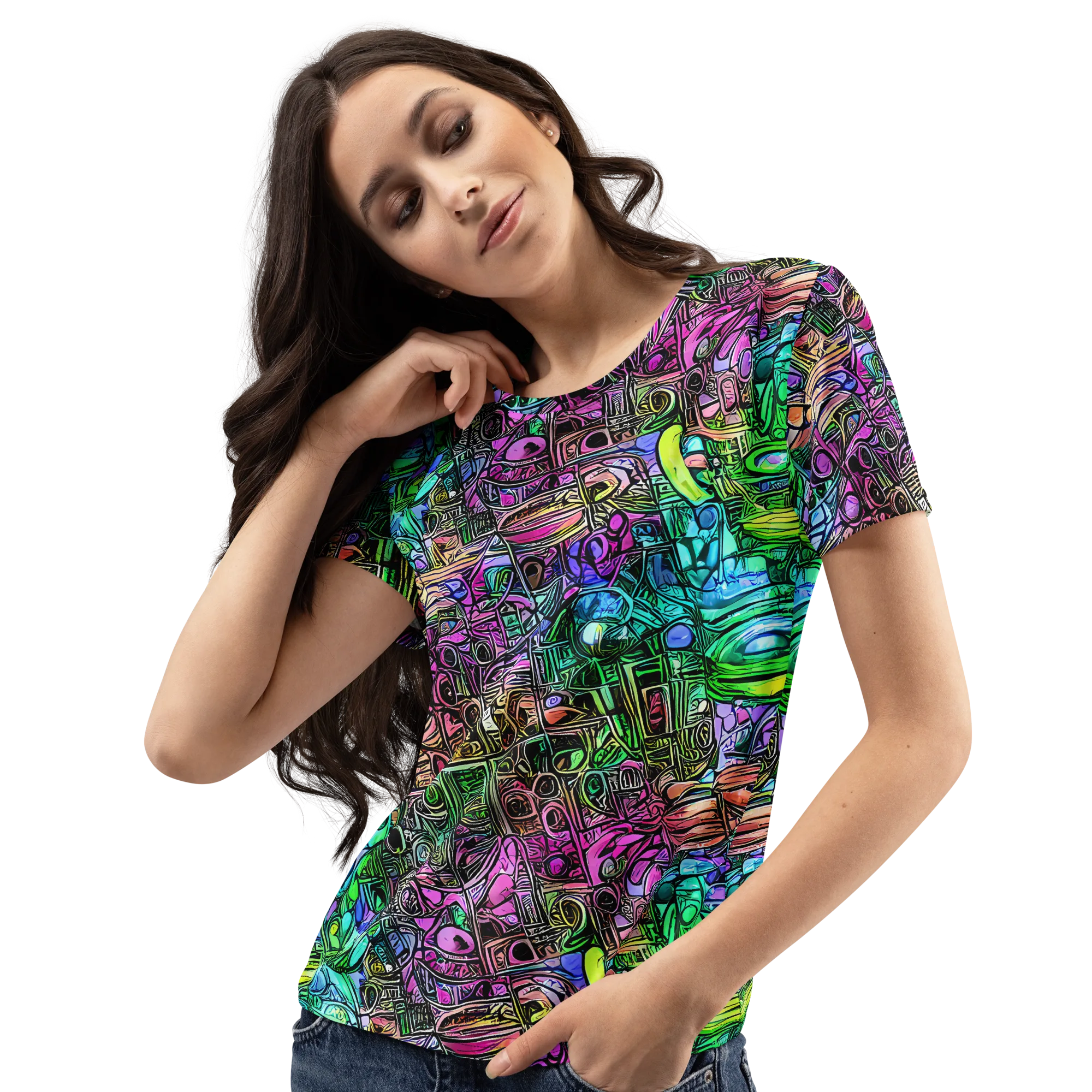 Ultraviolet Uproar on Women's Crew Neck T-Shirt — Left Front