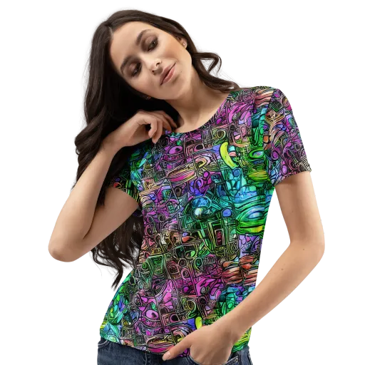 Ultraviolet Uproar on a Women's Crew Neck T-Shirt