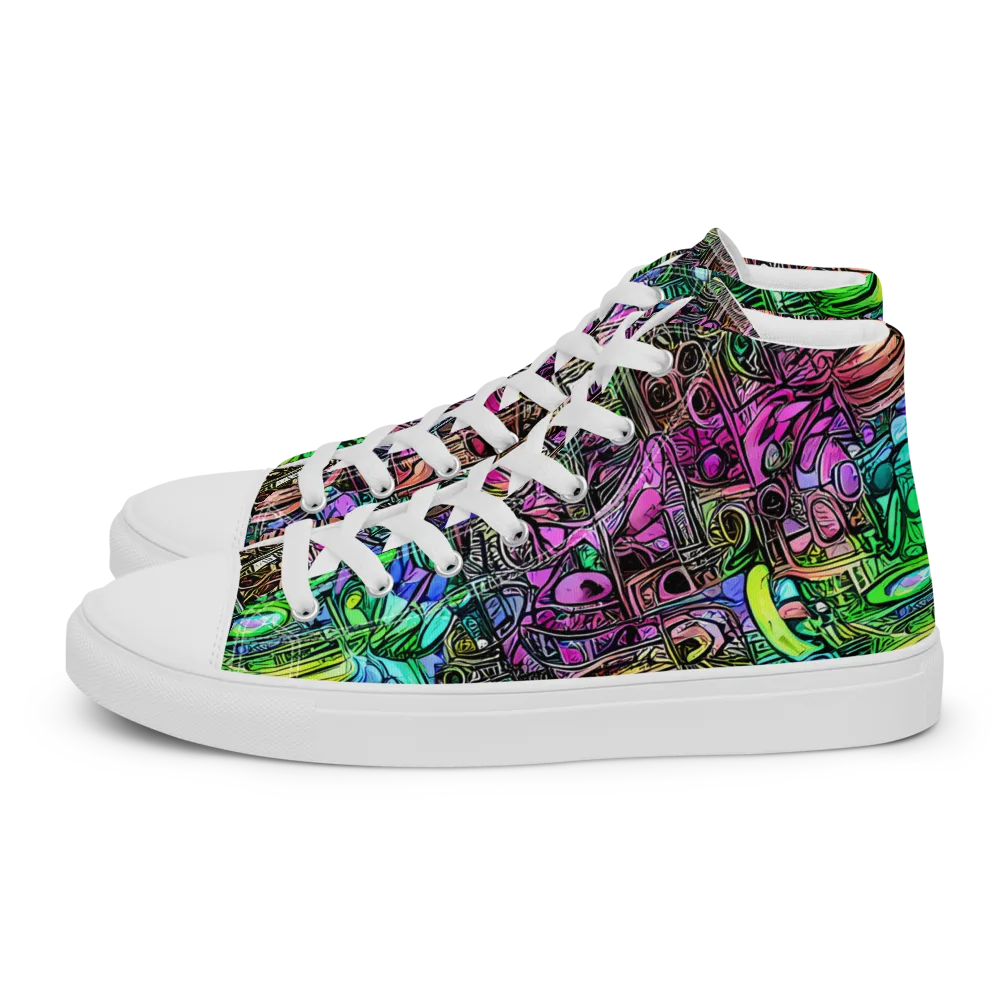 Ultraviolet Uproar on Women's High Top Canvas Shoes — Left
