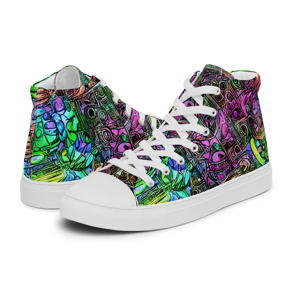 Ultraviolet Uproar on Women's High Top Canvas Shoes — Left