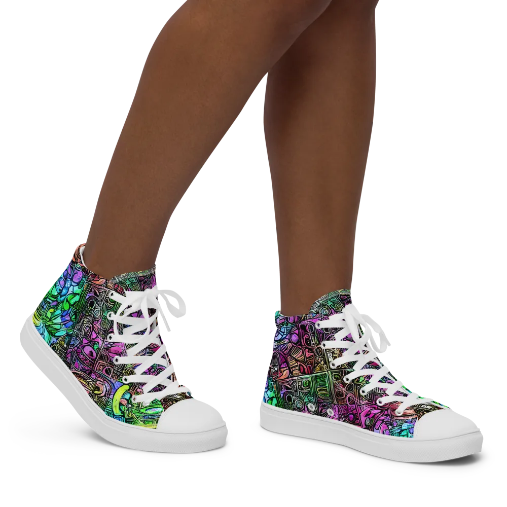 Ultraviolet Uproar on Women's High Top Canvas Shoes — Right