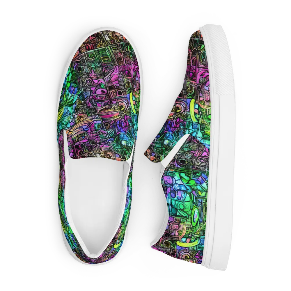 Ultraviolet Uproar on Men's Slip-On Canvas Shoes — Front