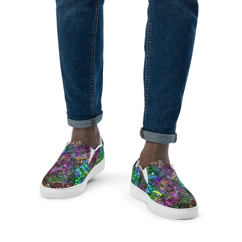 Ultraviolet Uproar on Men's Slip-On Canvas Shoes — Front