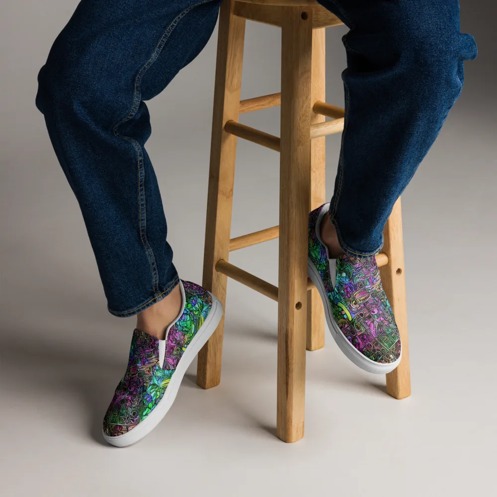 Ultraviolet Uproar on Men's Slip-On Canvas Shoes — Front